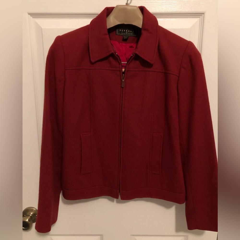 Red wool jacket Express